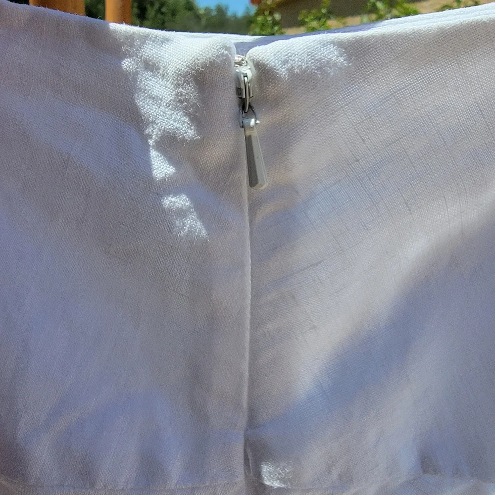 Talbots white linen layered fully lined Skirt size 6 - Picture 3 of 10